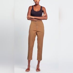 3x1 NYC Vic Cropped Chino Pants 28 Chalet Khaki High Rise Exposed Button Fly